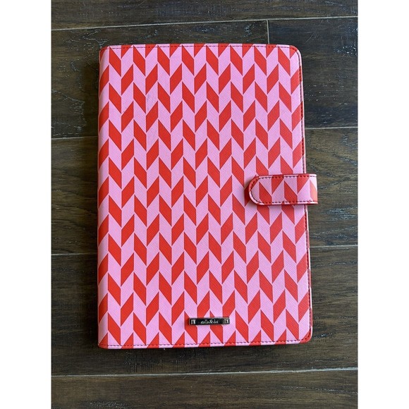 Stella & Dot Pink & Red Chevron Jewelry Travel Organizer Binder Necklace Display - Picture 1 of 9